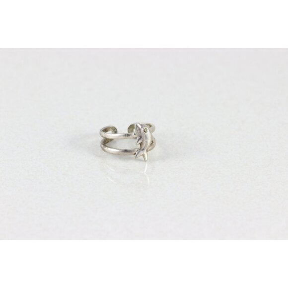 Sterling Silver Dolphin Toe Ring Adjustable - Picture 3 of 5
